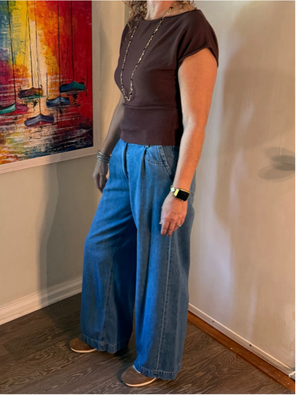 Scotch & Soda Wide Leg Blue Jeans Size 4 27”